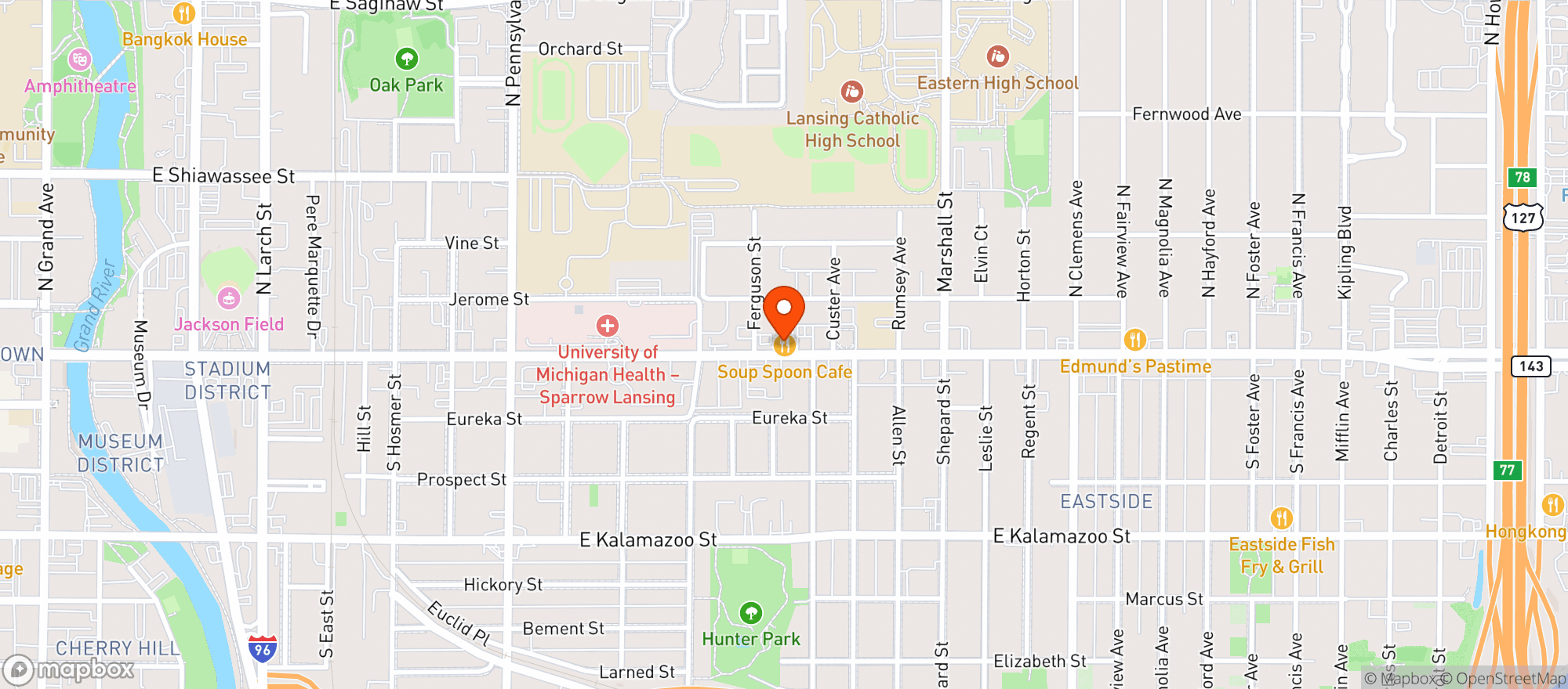 Map showing Soup Spoon Cafe