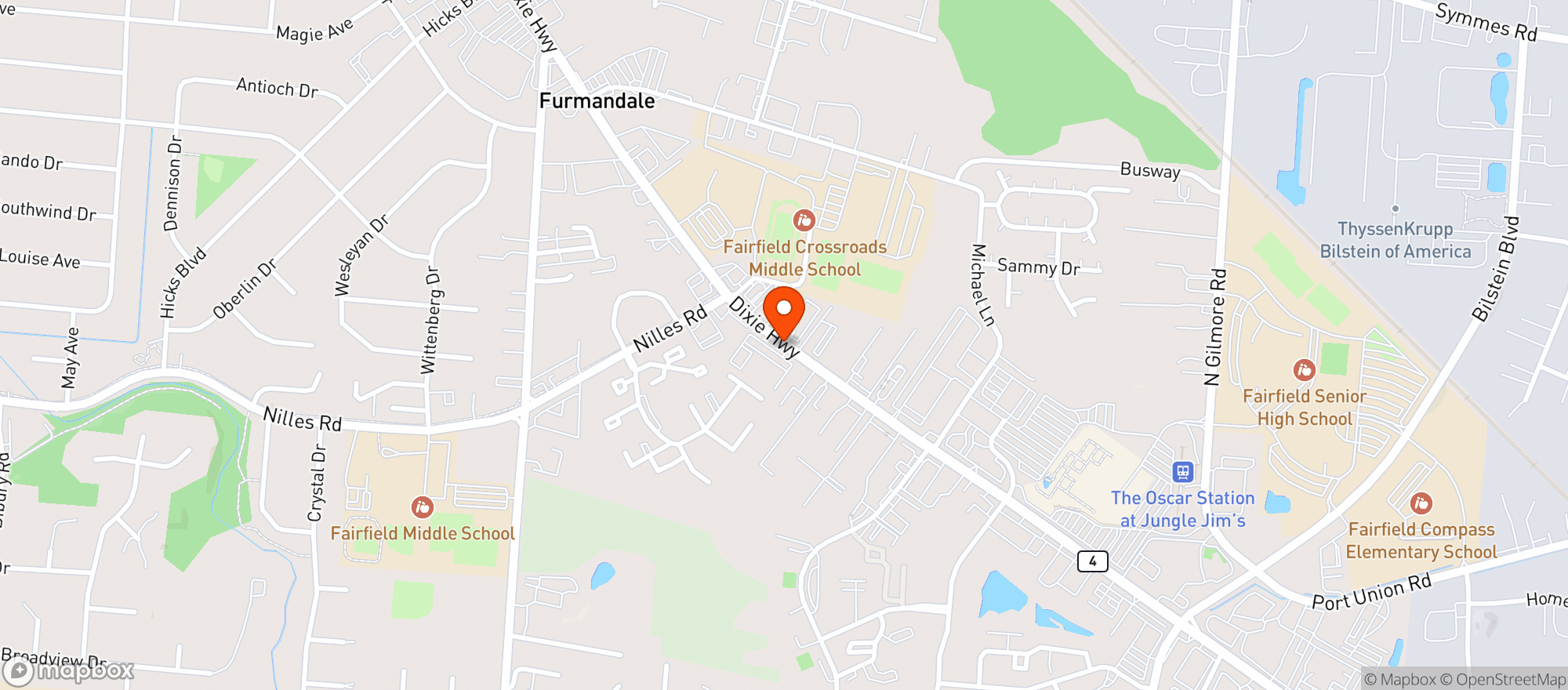 Map showing Fairfield Lanes