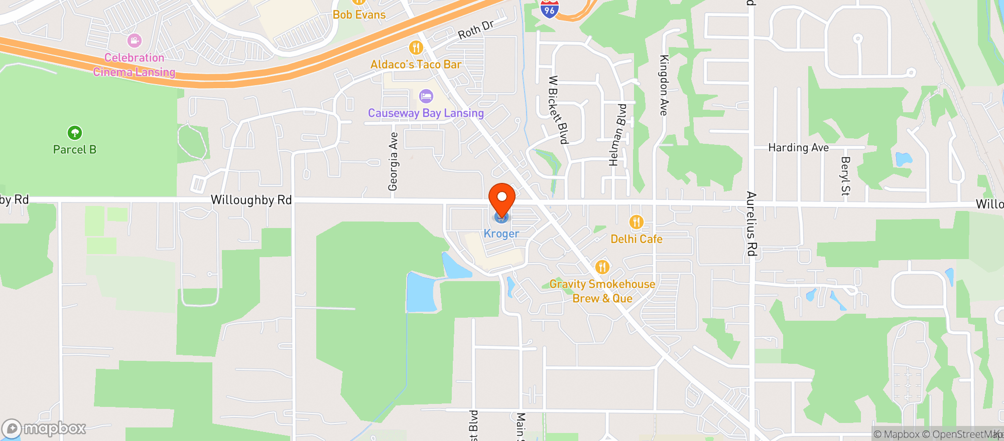 Map showing Kroger