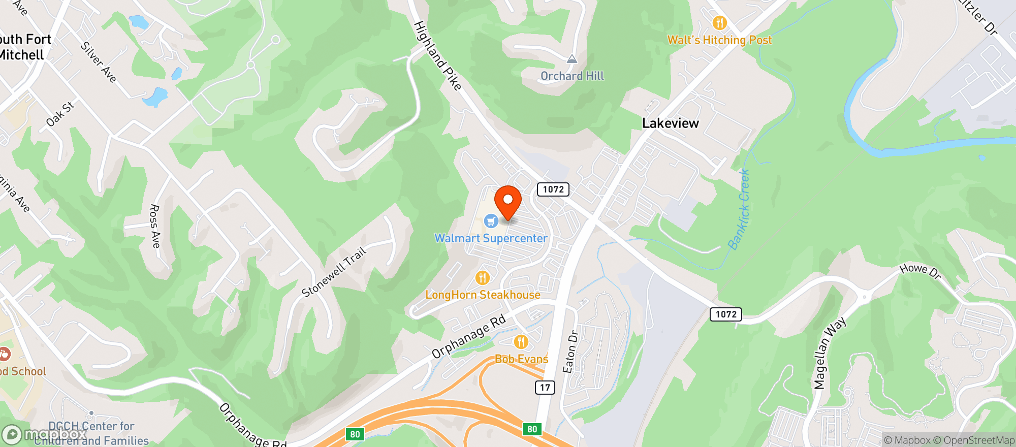 Map showing Walmart Supercenter