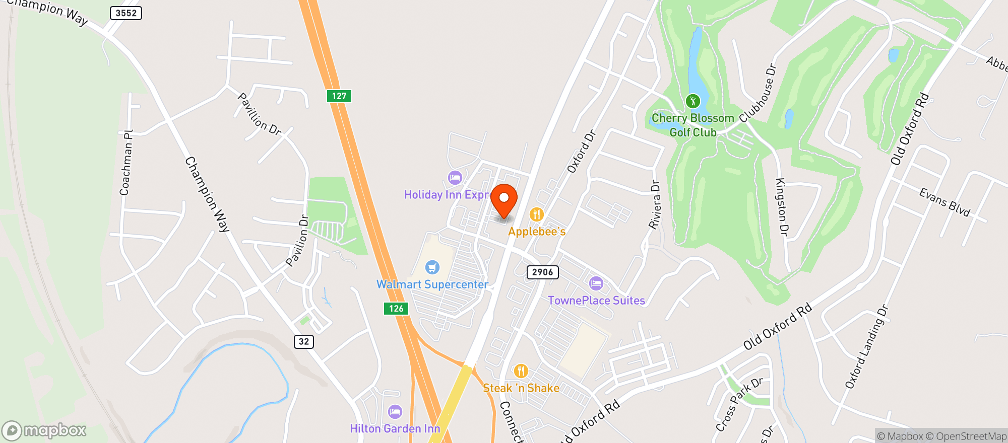 Map showing Bluegrass Liquor Box