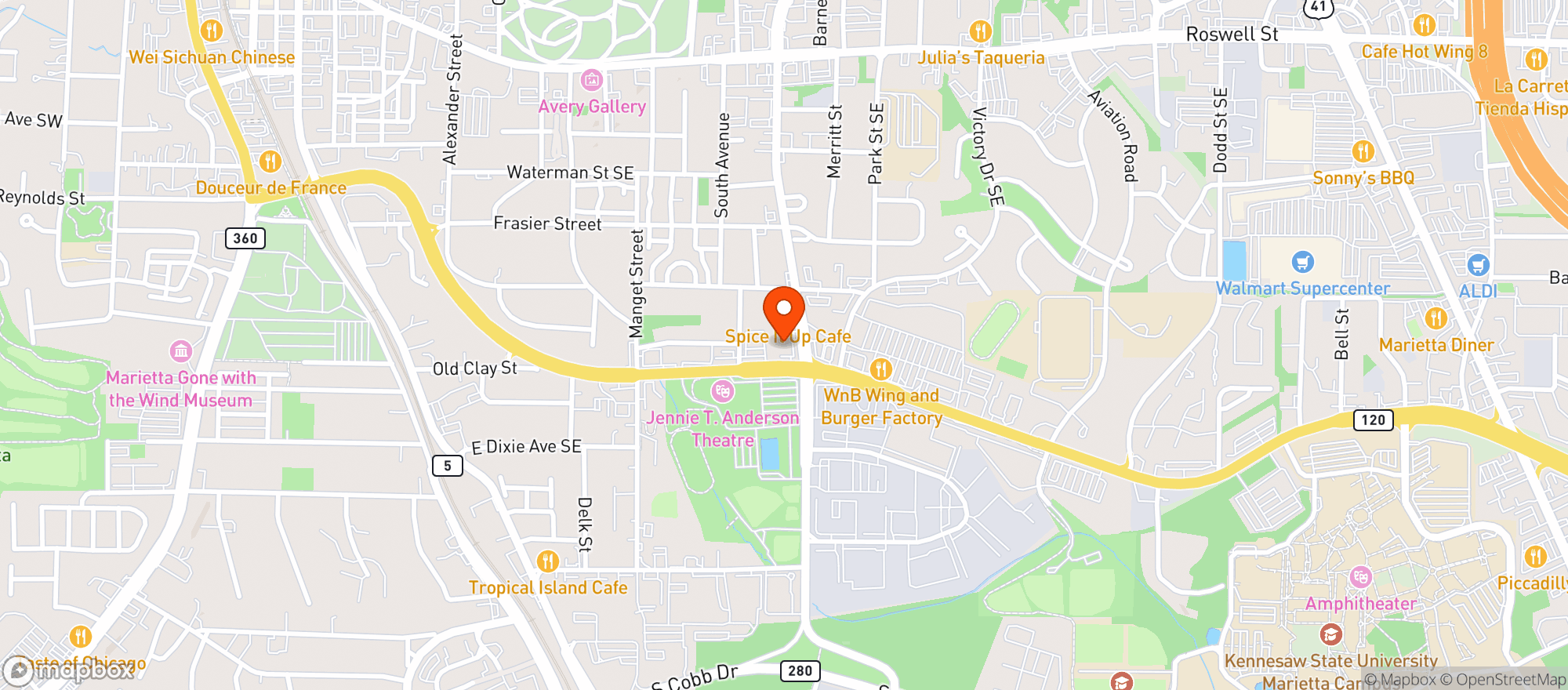Map showing Gem City Wine & Spirits
