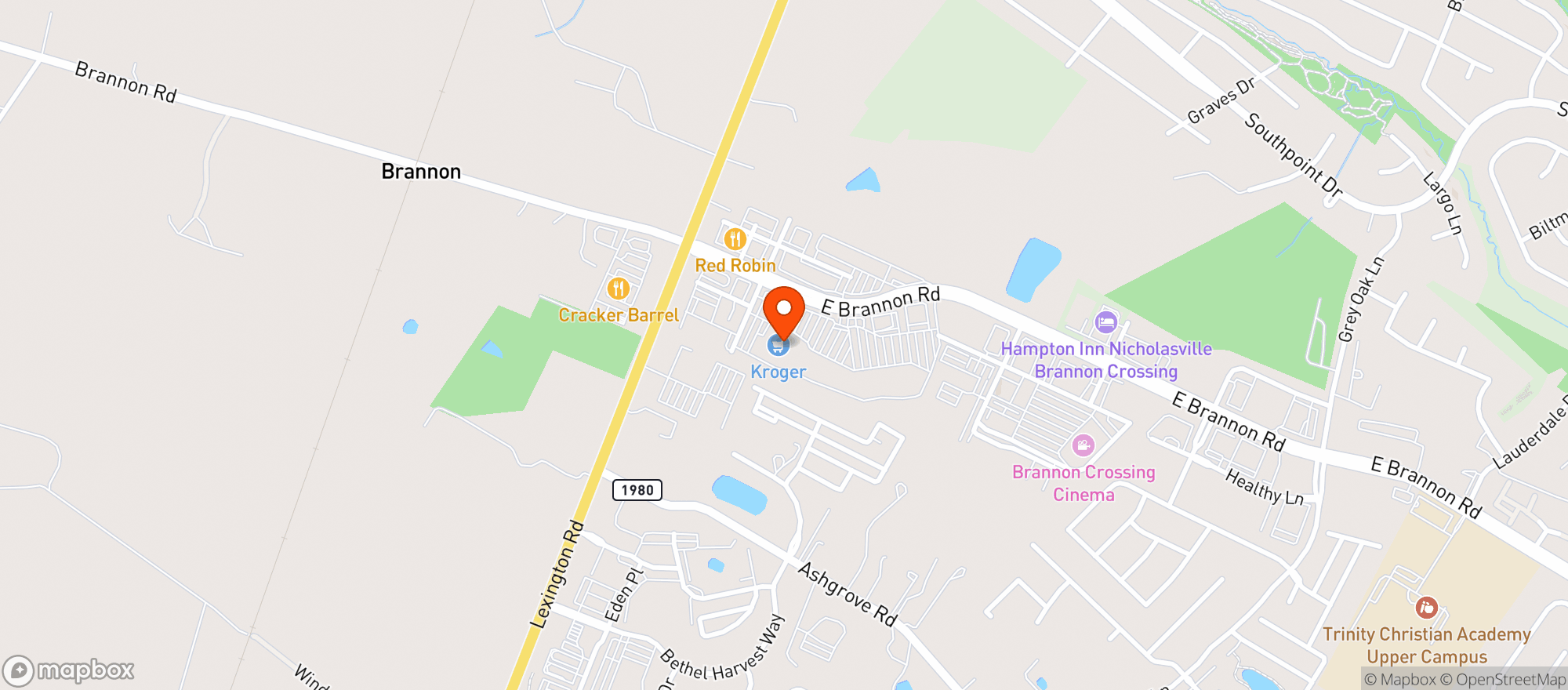 Map showing Kroger