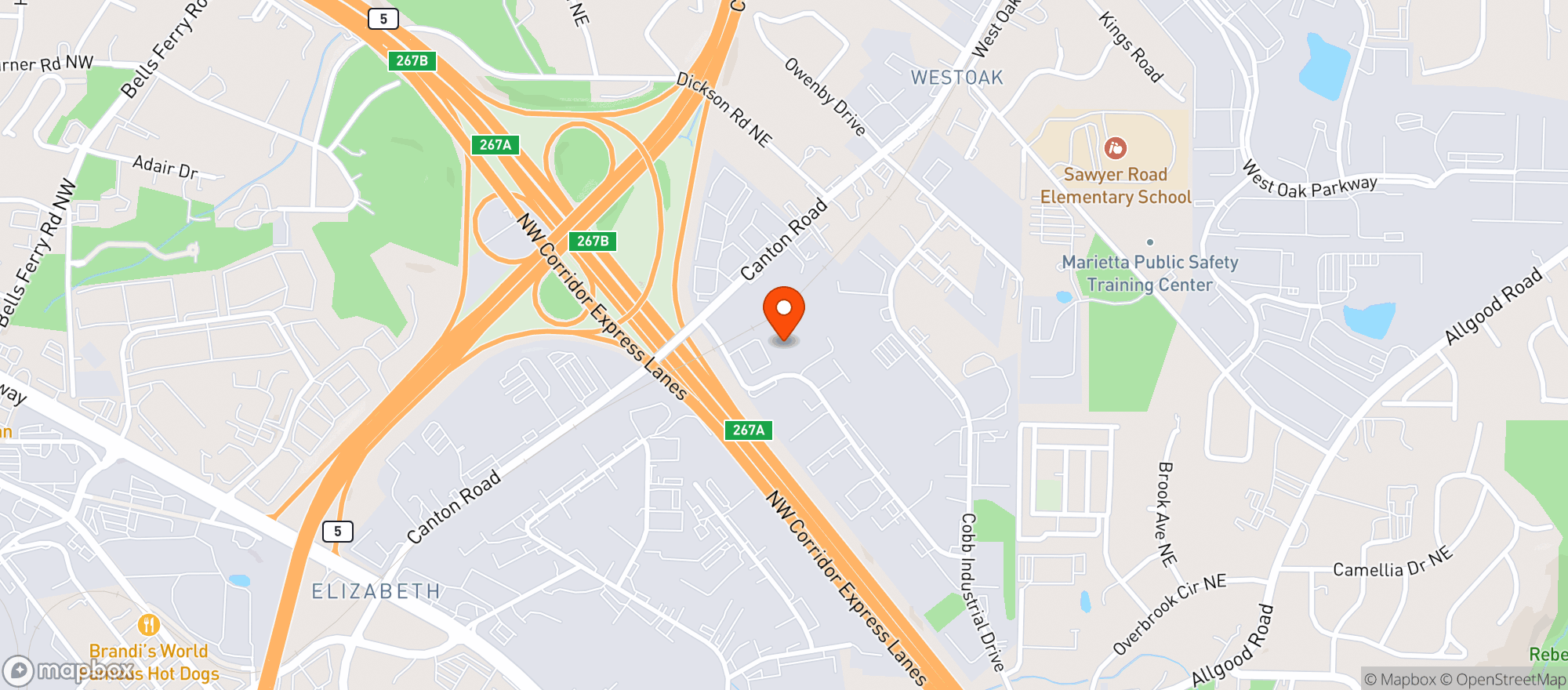 Map showing Albany To Marietta Xfer