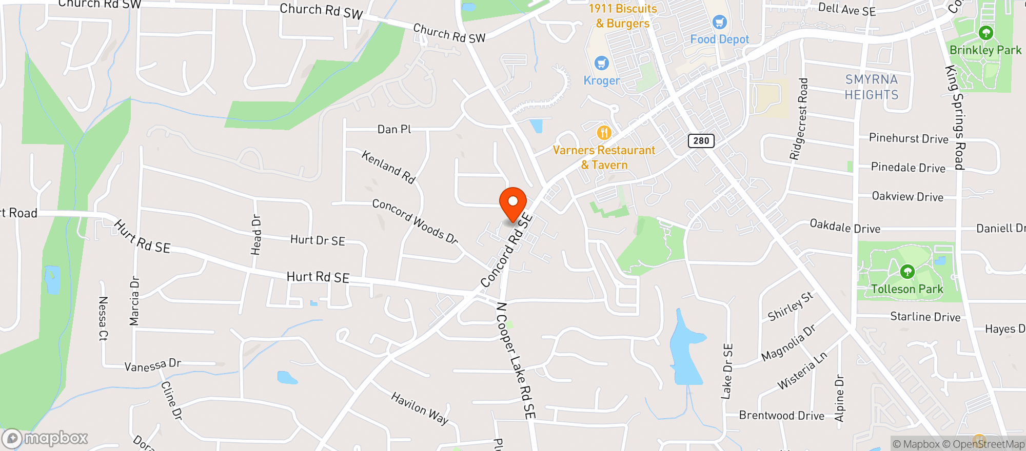 Map showing CONCORD WINE & SPIRITS