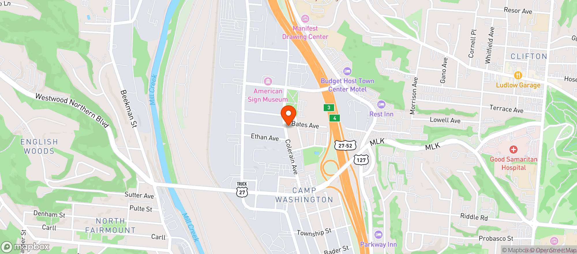 Map showing Mom 'n 'em Coffee
