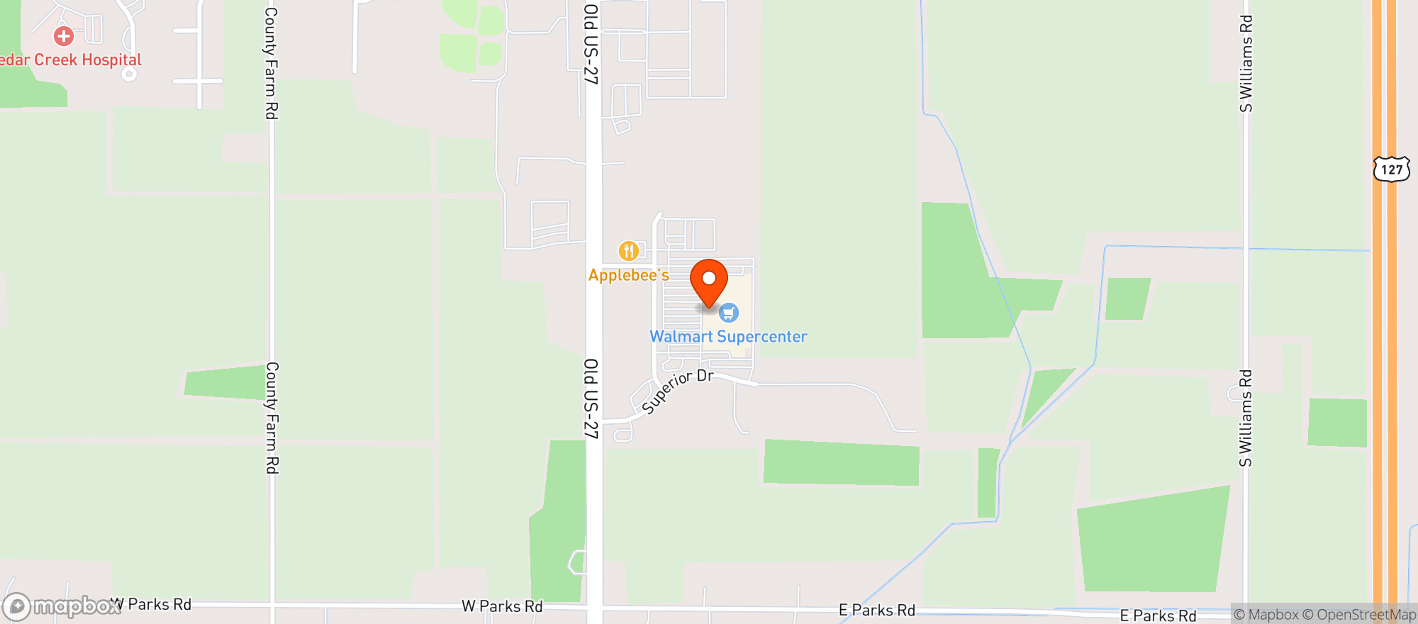 Map showing Walmart Supercenter