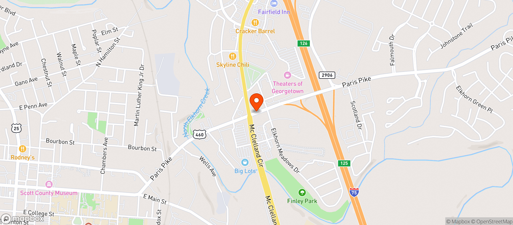 Map showing Clarks Pump N Shop