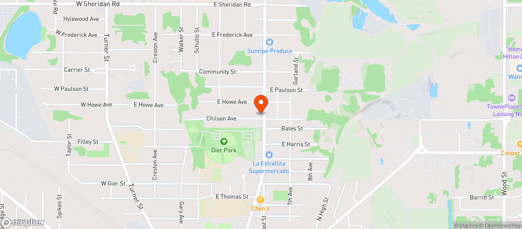 Map showing Pure Options Lansing North