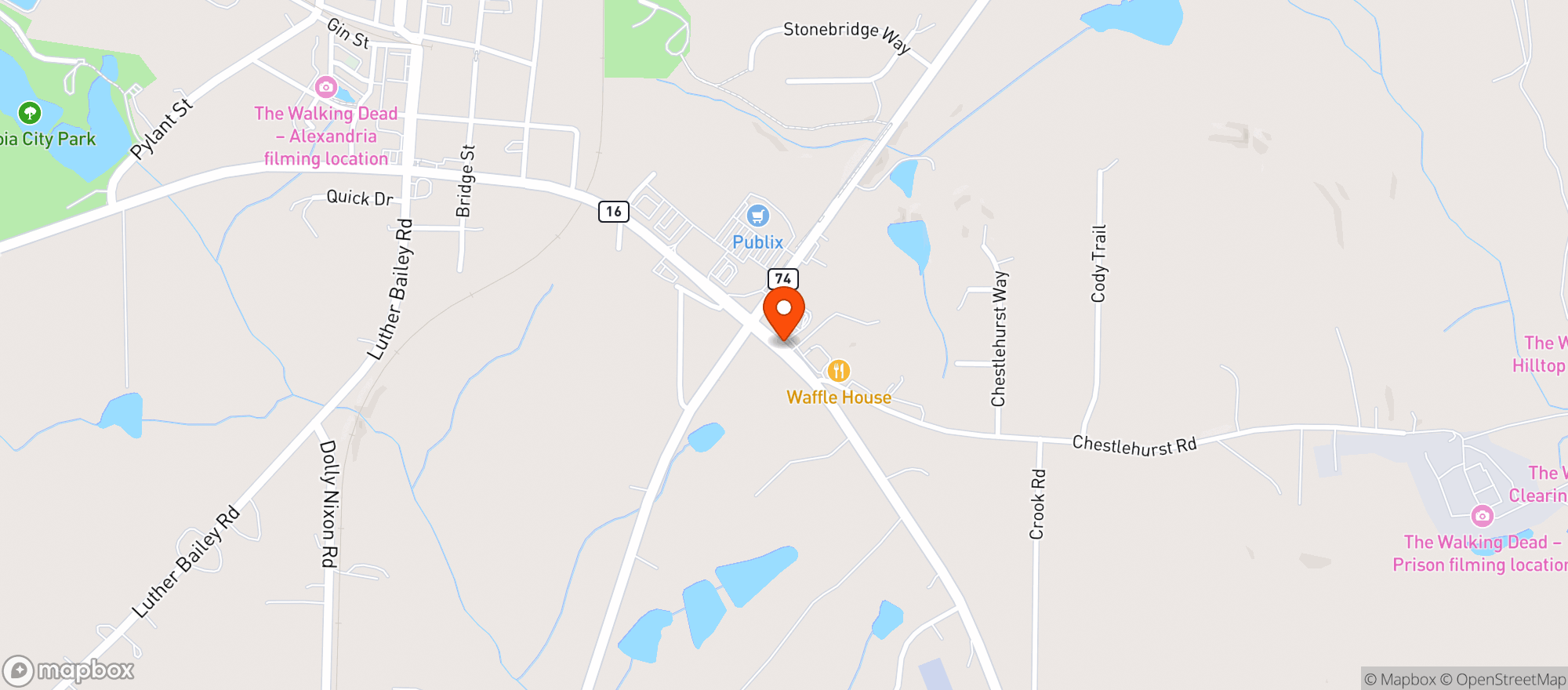 Map showing CIRCLE K (8144 E HWY 16)
