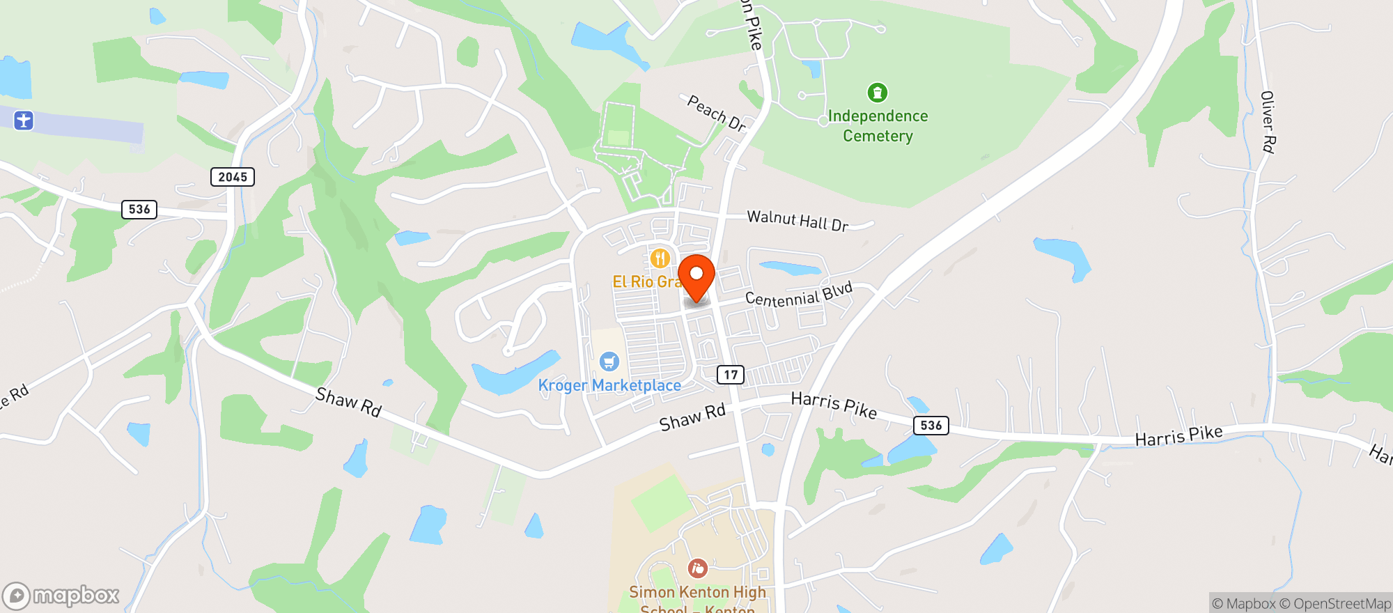 Map showing Kroger Liquors