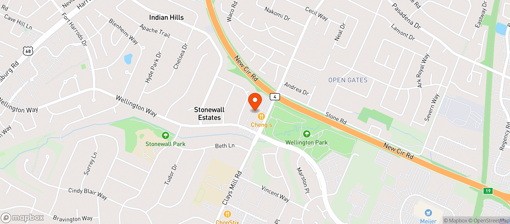 Map showing Stonewall Wines & Spirits