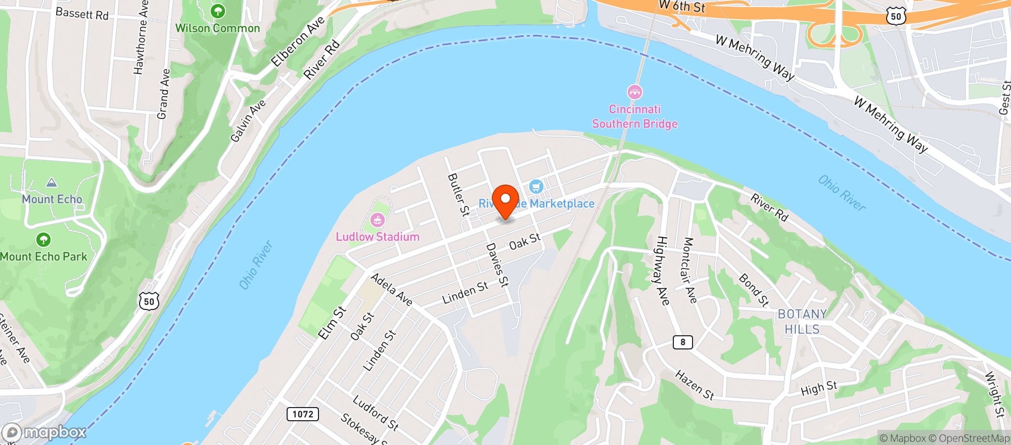 Map showing Taste On Elm