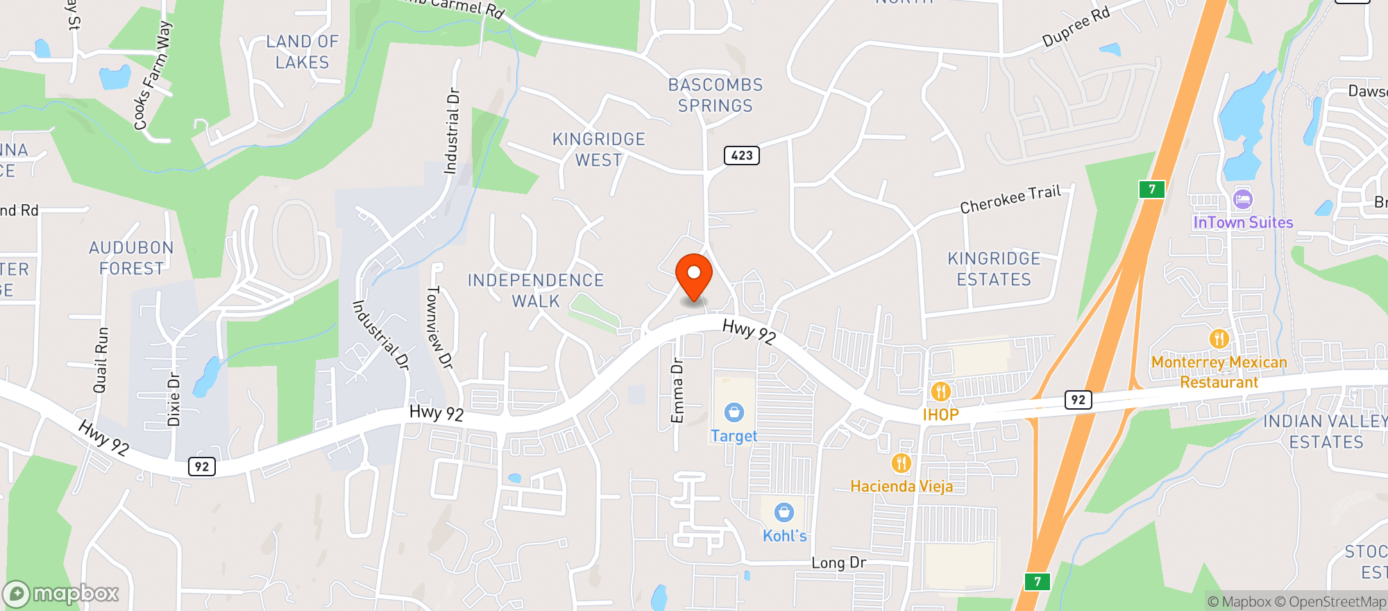 Map showing Dixie Beverage Outlet