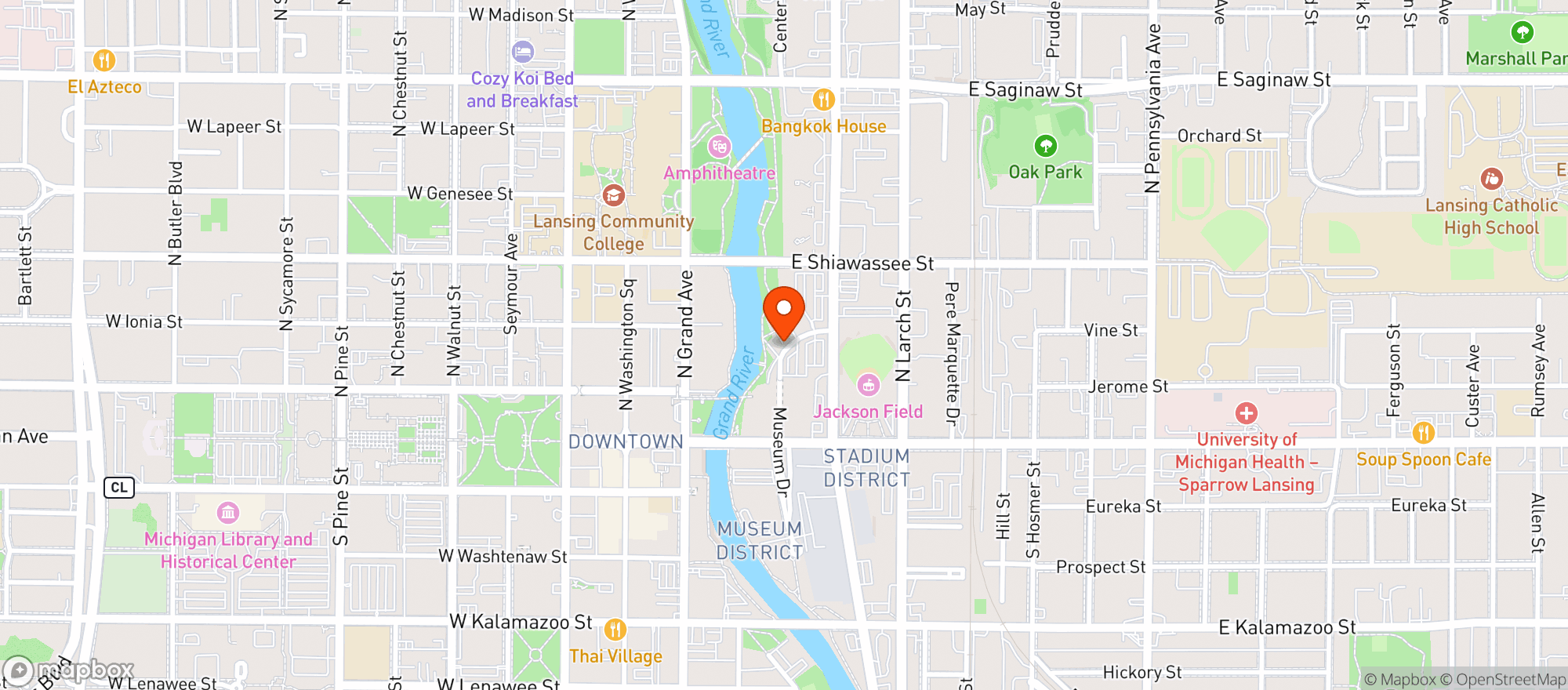 Map showing Lansing Shuffle