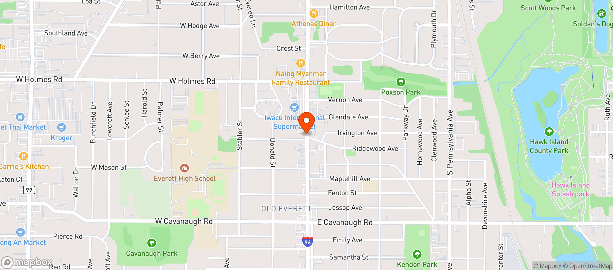 Map showing Mega Bev