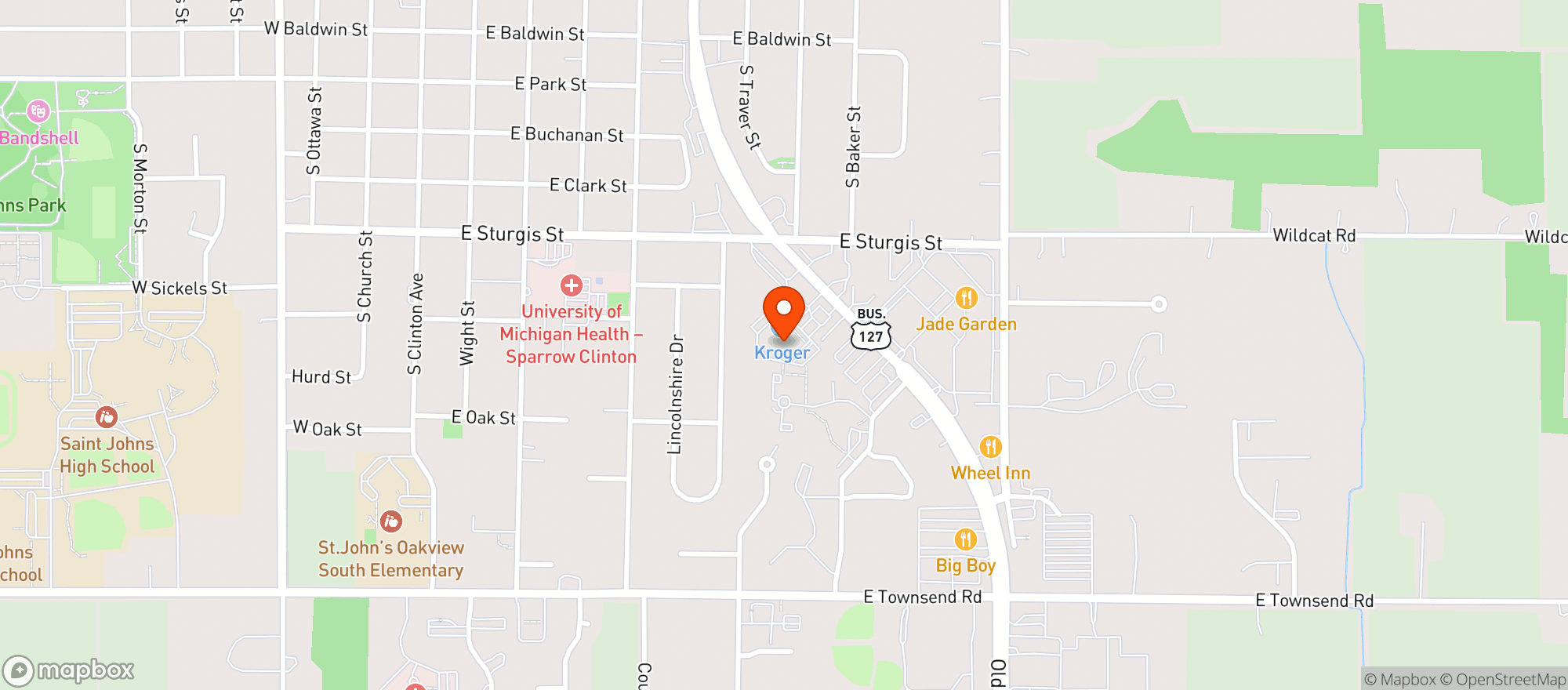 Map showing Kroger
