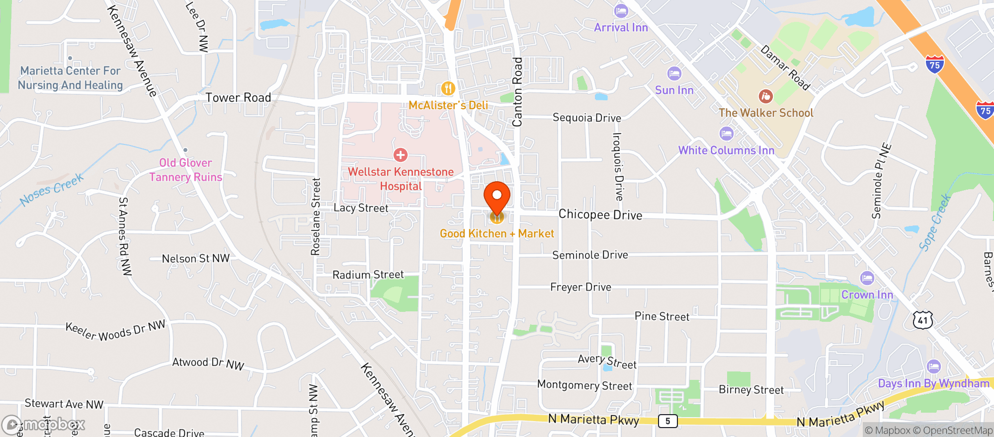 Map showing Good Kitchen & Market