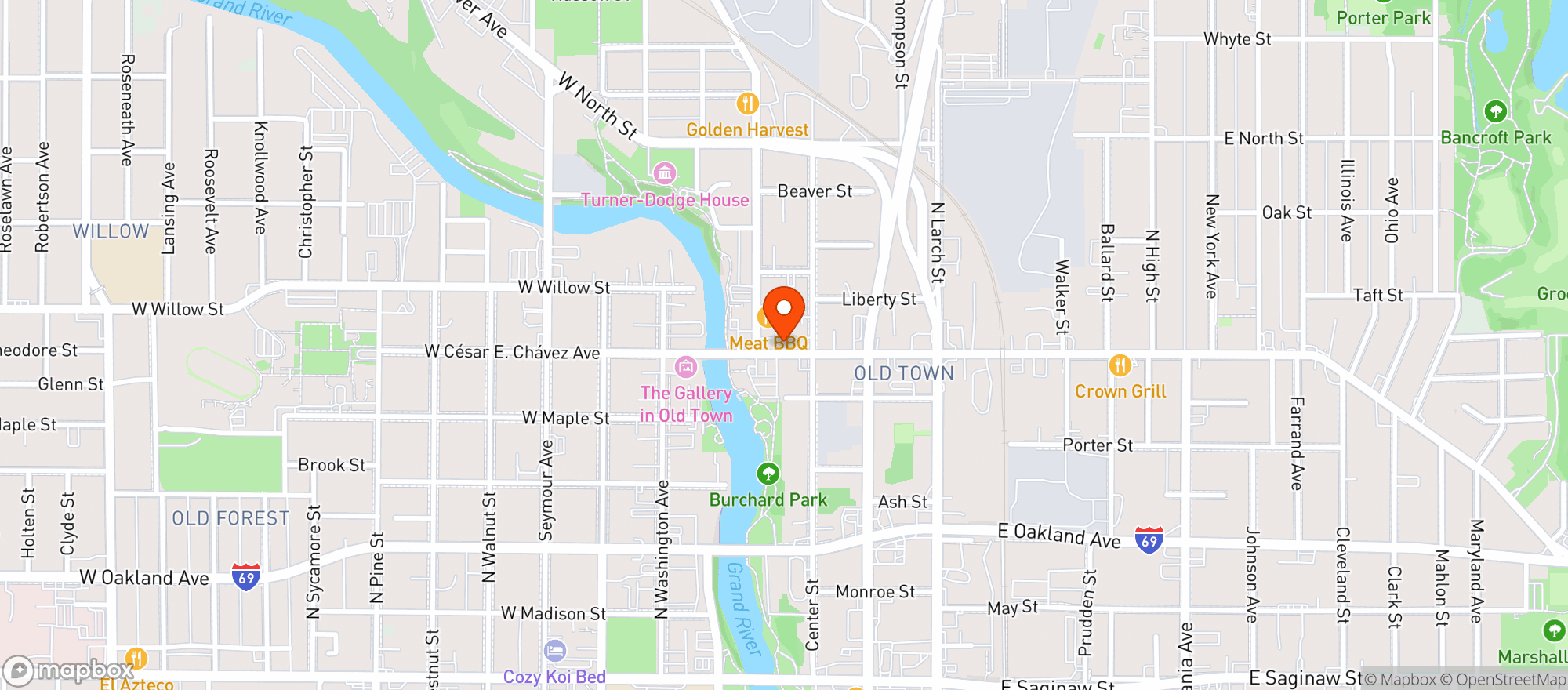 Map showing Bradly's Home and Garden