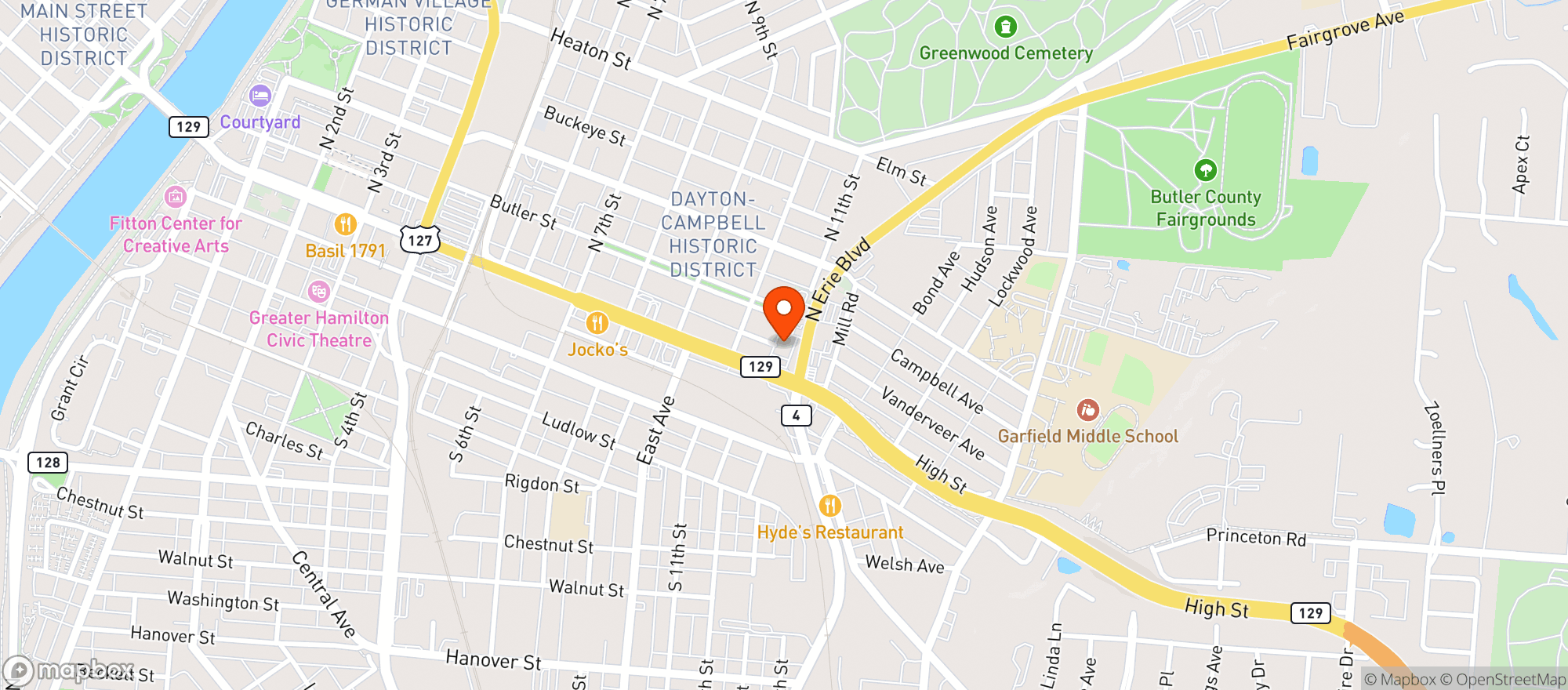 Map showing Walgreens