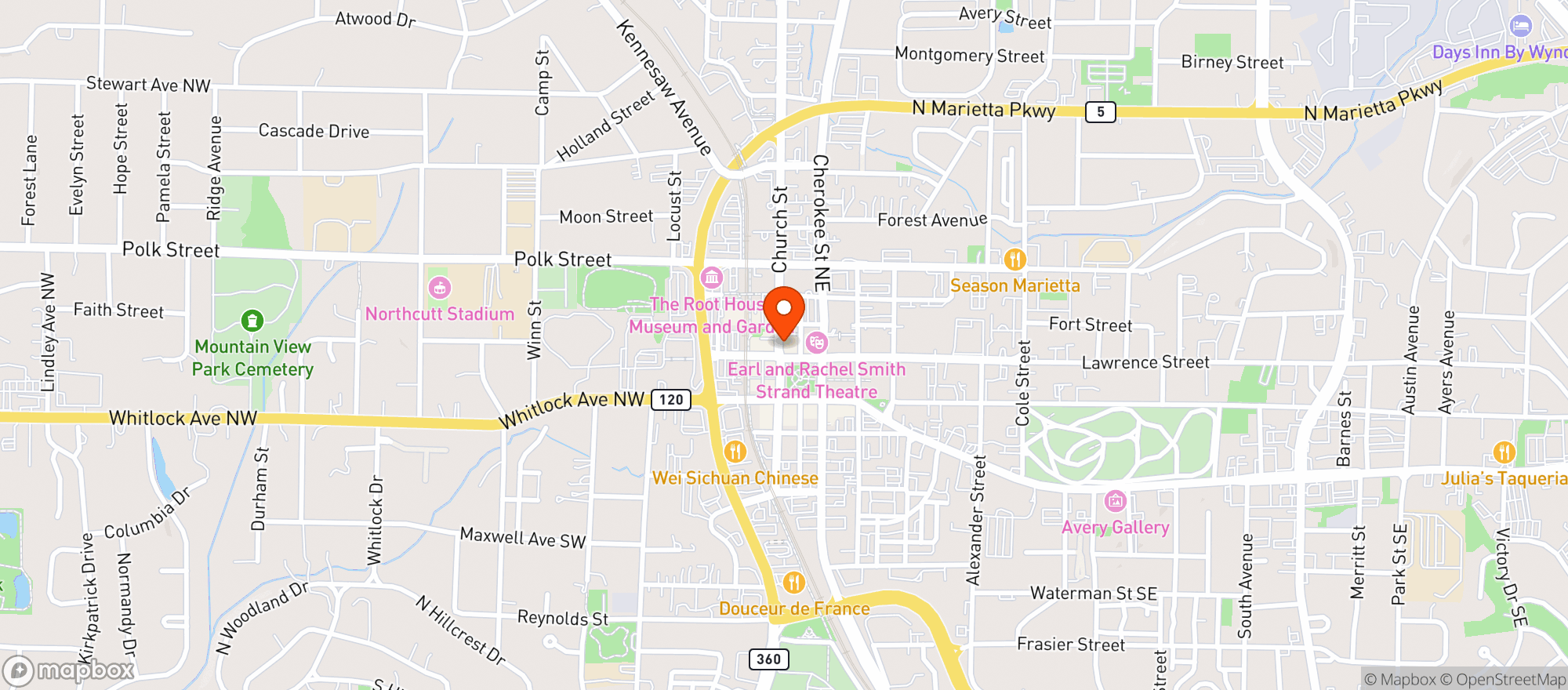 Map showing Macs Chophouse