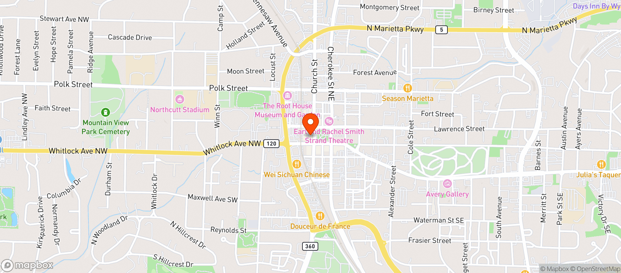 Map showing West Park Sports Club
