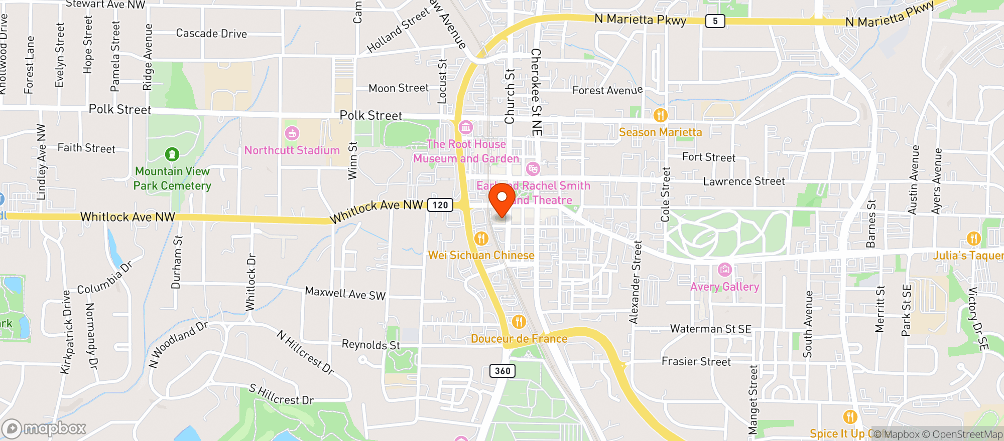 Map showing Marietta Wine Market