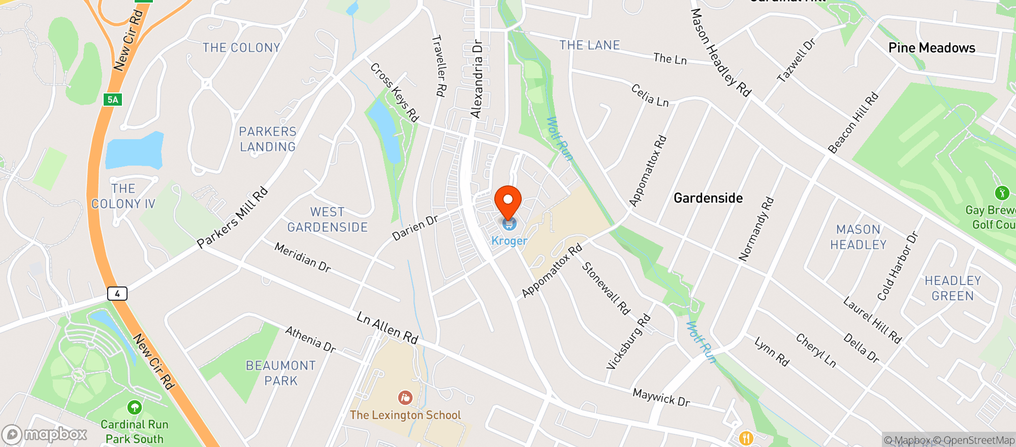 Map showing Kroger
