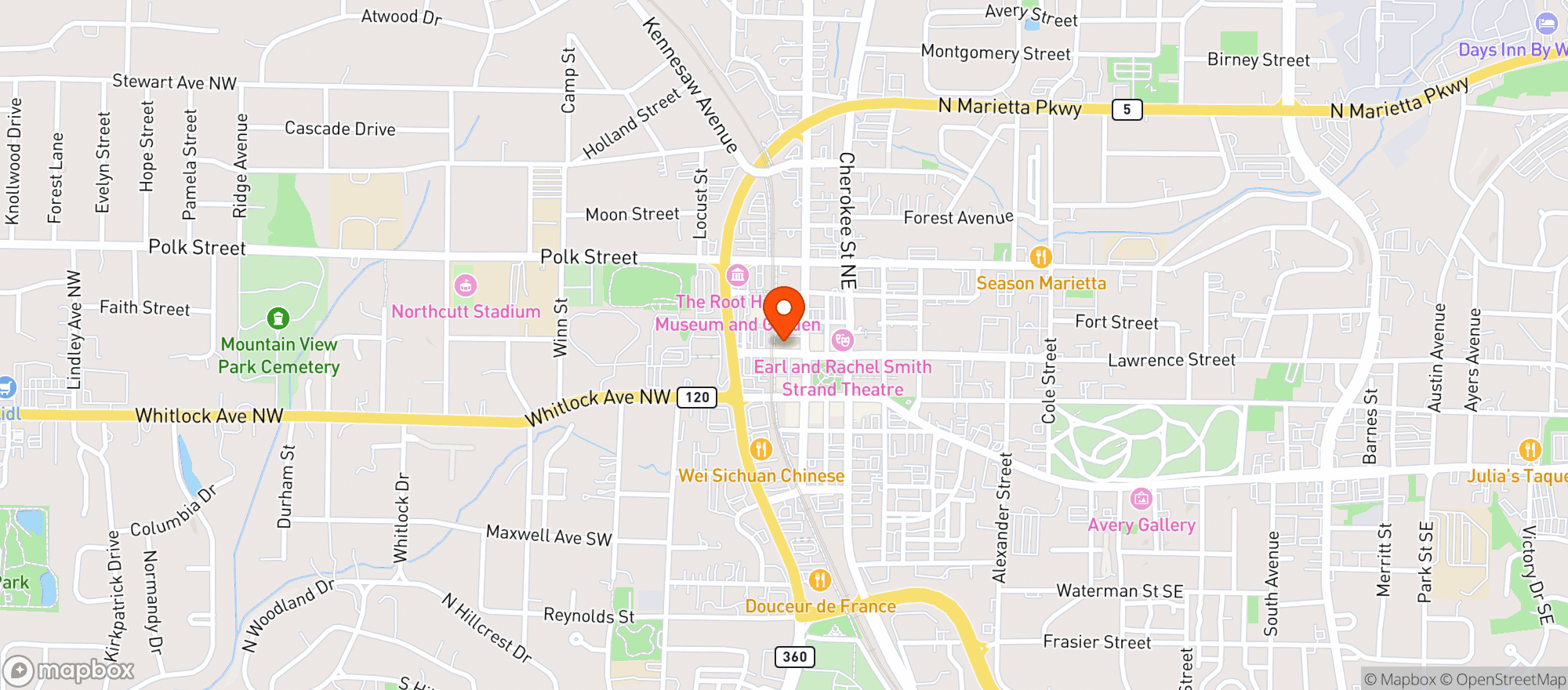 Map showing Stockyard Burgers