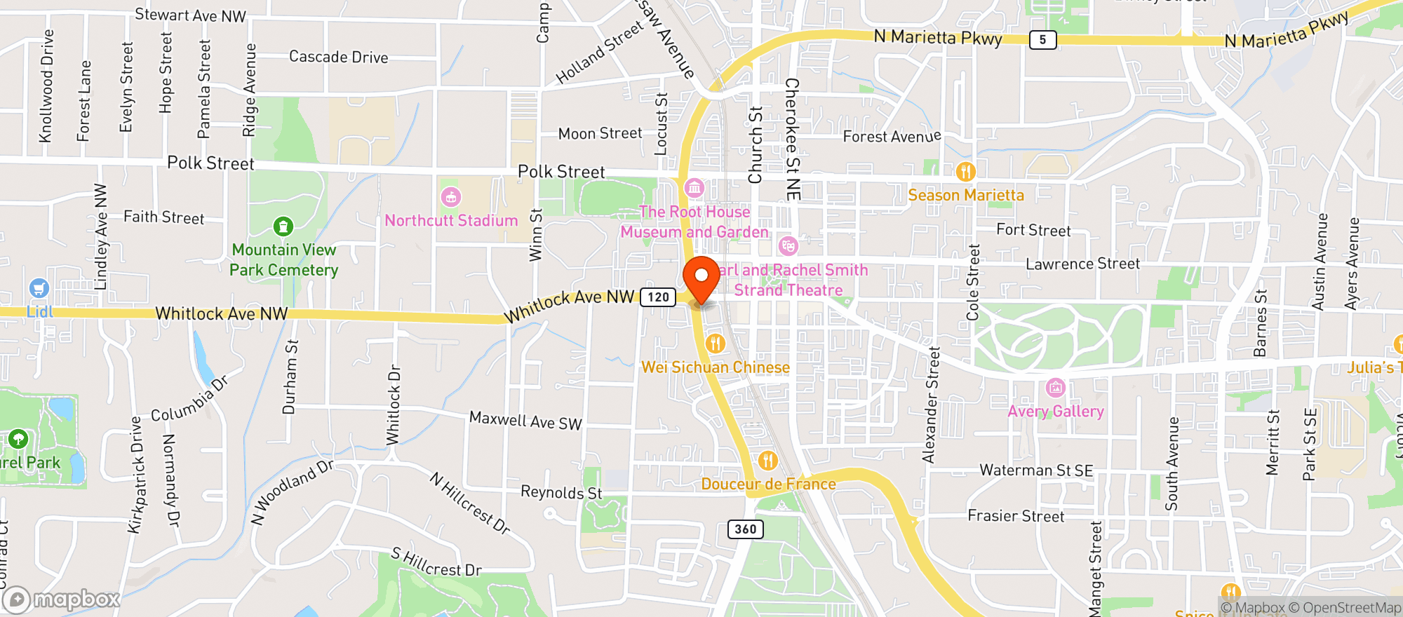 Map showing Two Birds Taphouse