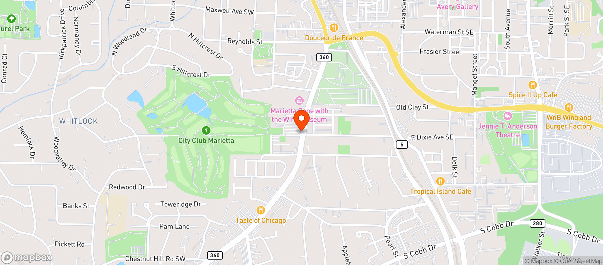 Map showing City Club Golf