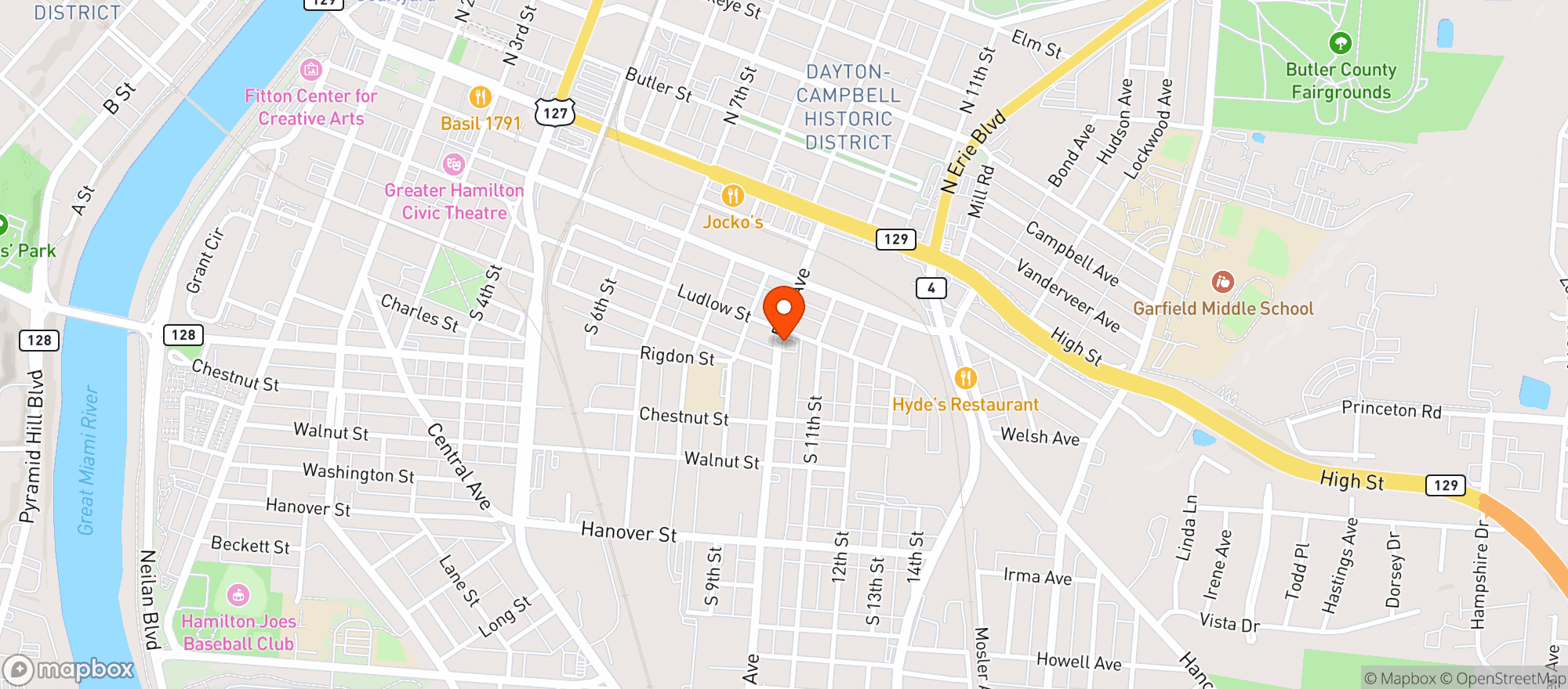 Map showing Party Mart Express