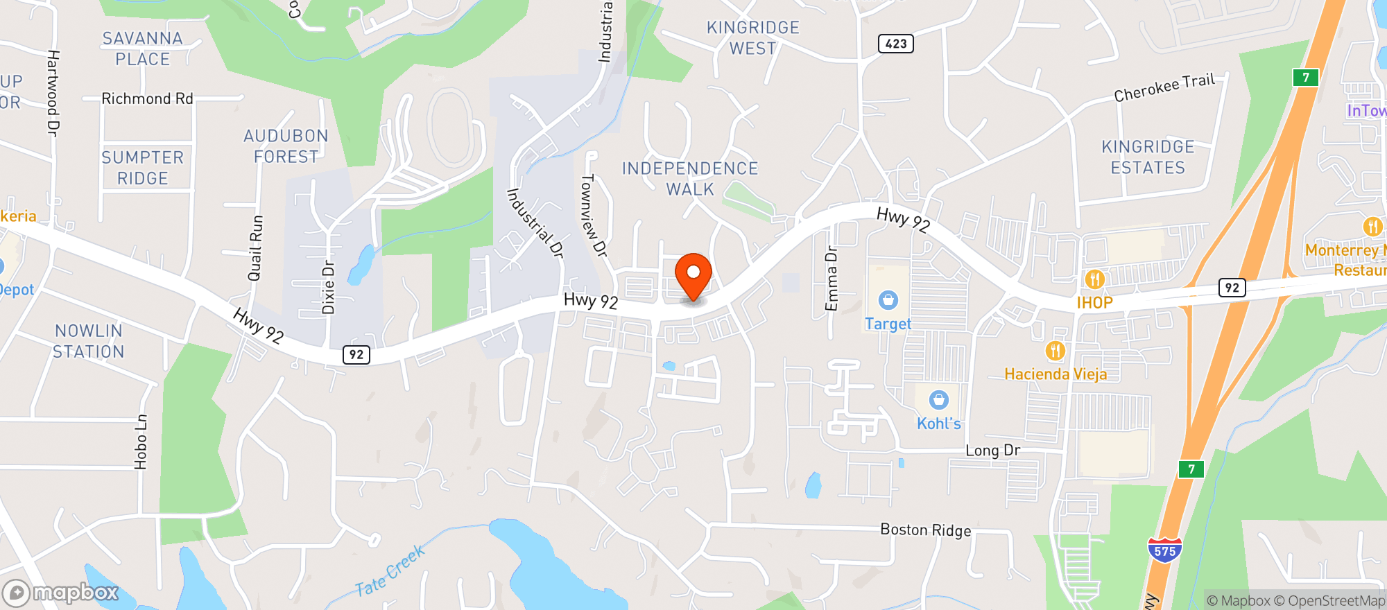 Map showing Mi Casa Mexican Restaurant