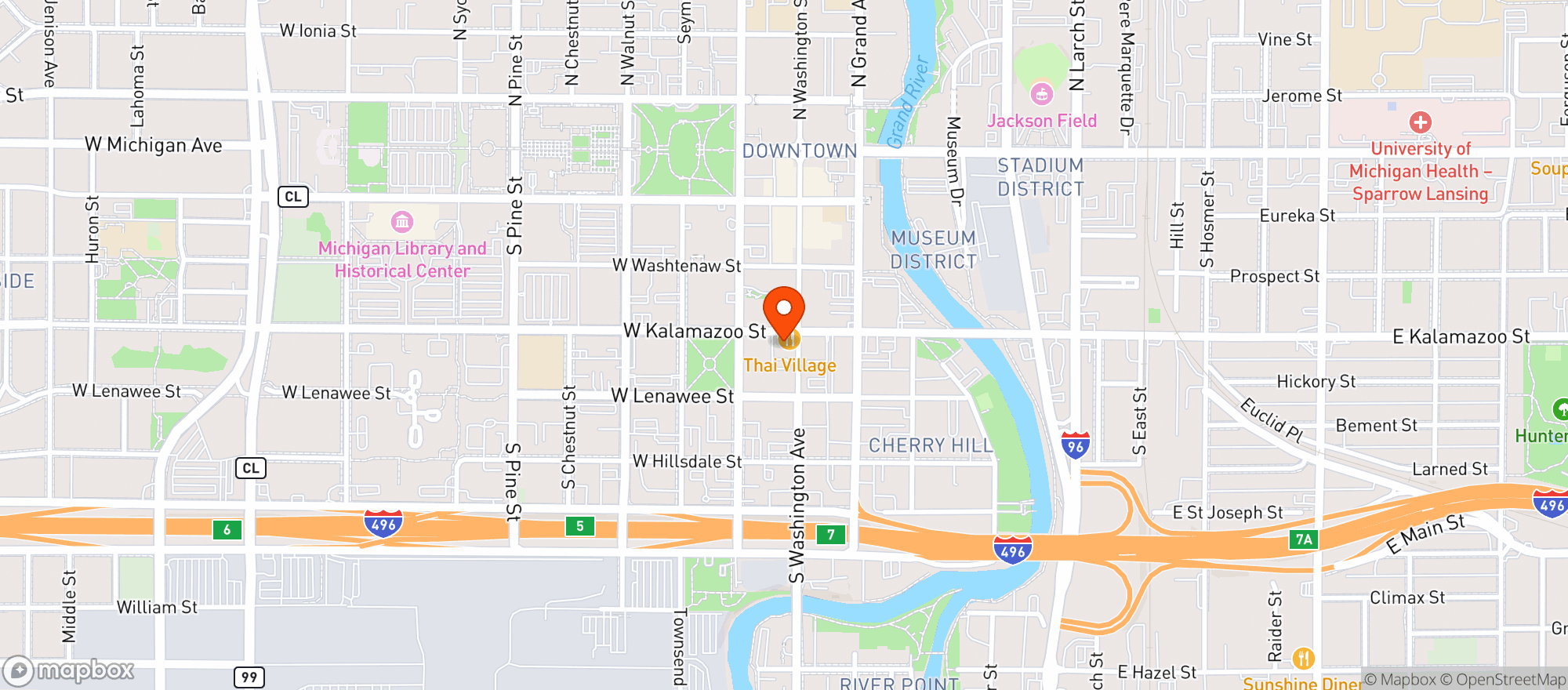 Map showing Midtown Brewing Co