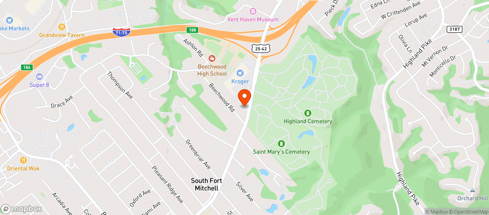 Map showing Ft Mitchell Foodmart