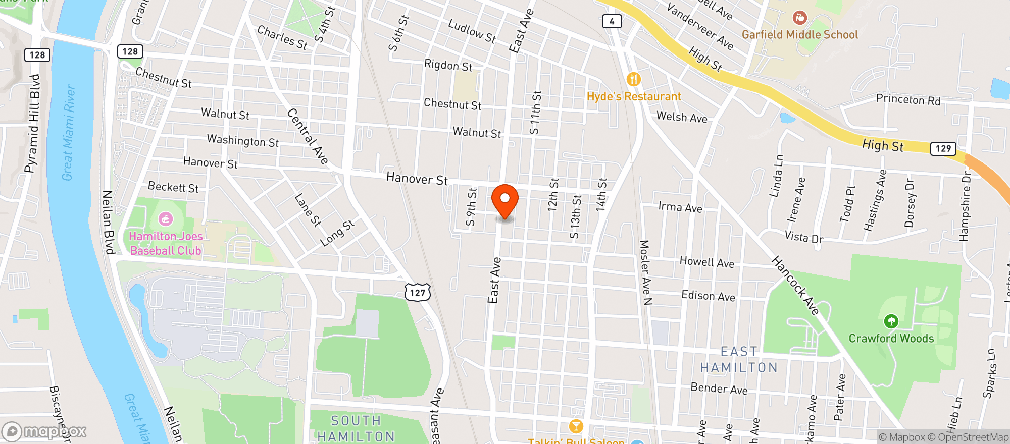 Map showing Rosas Taqueria