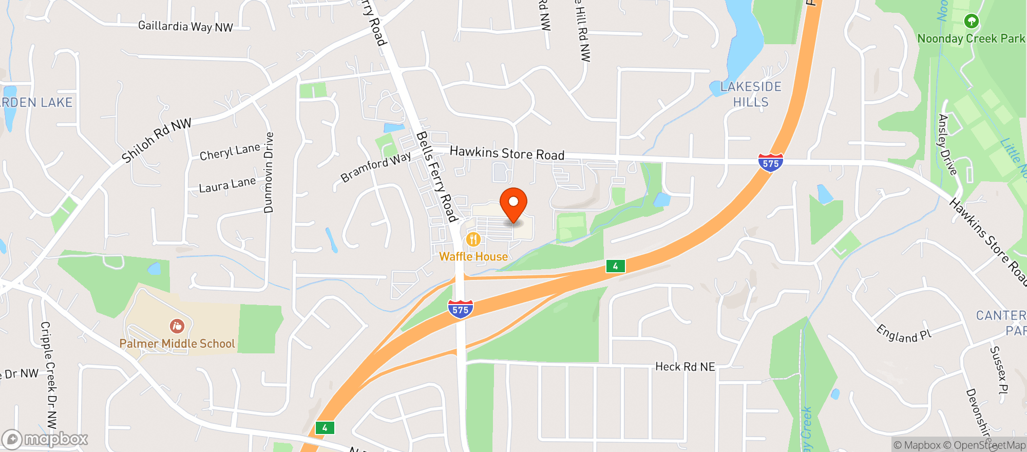 Map showing Publix Super Market