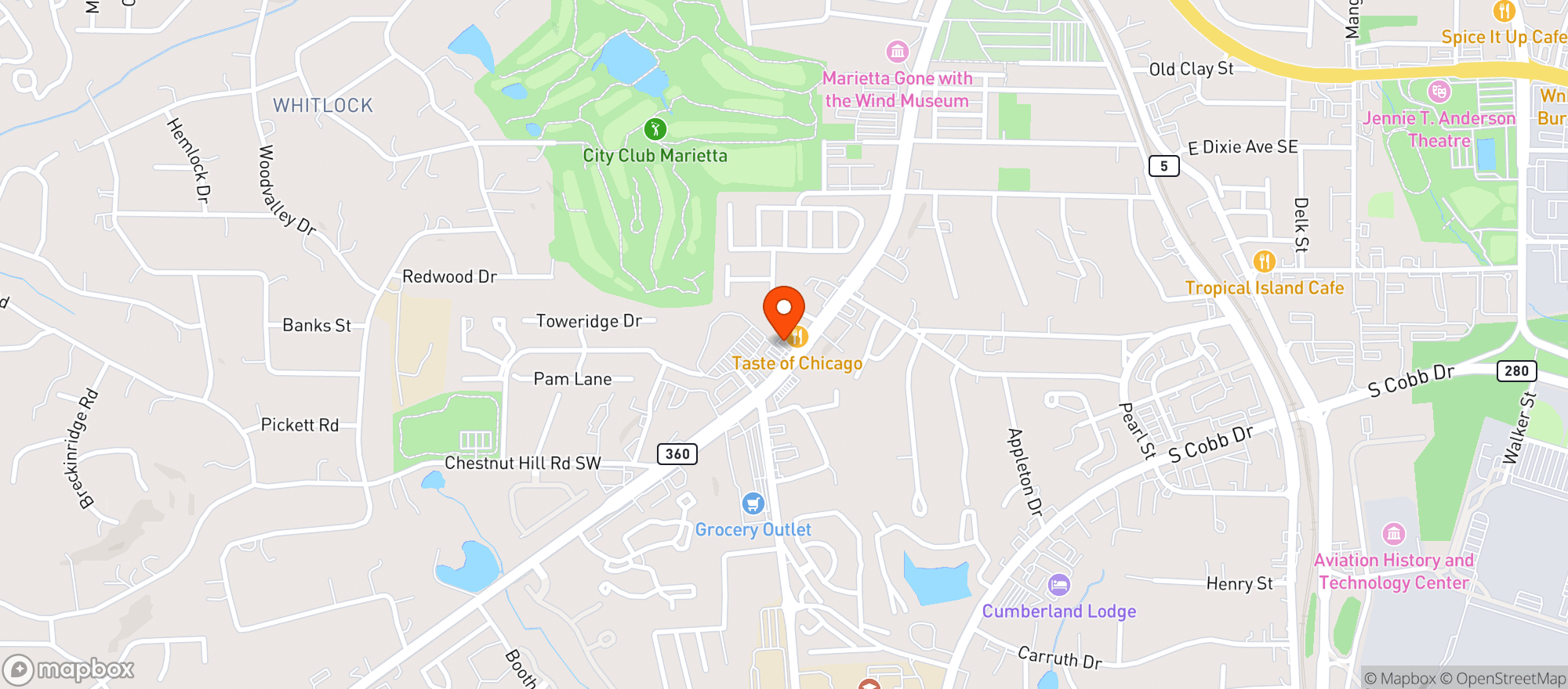 Map showing Casita Mexican Kitchen