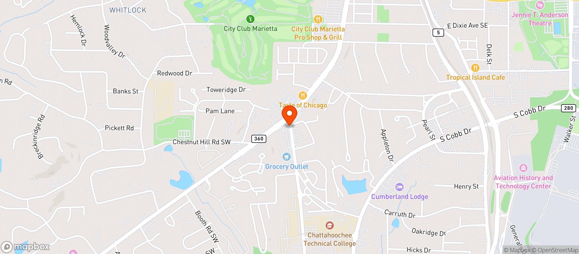 Map showing Kevins Package Store