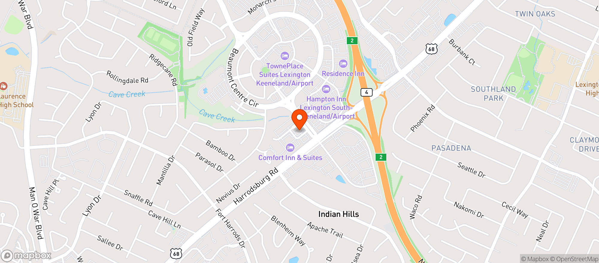 Map showing Campestre Mexican Bar & Grill