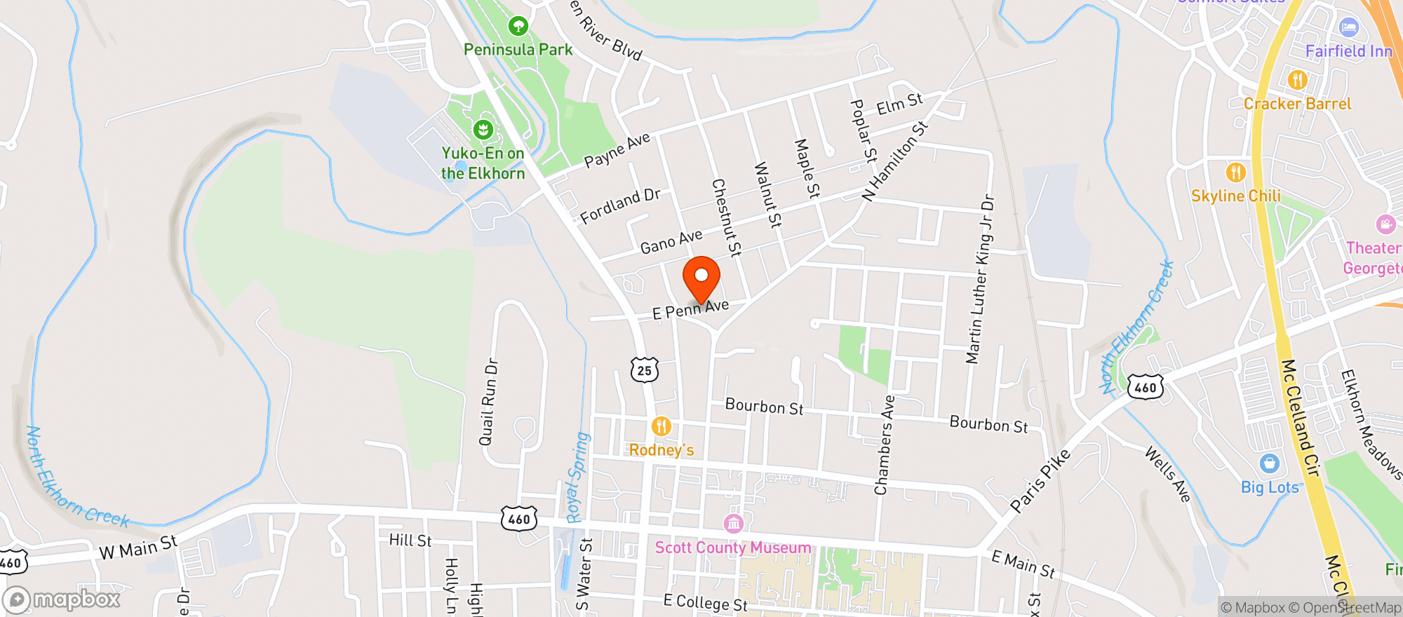 Map showing Georgetown Liquor