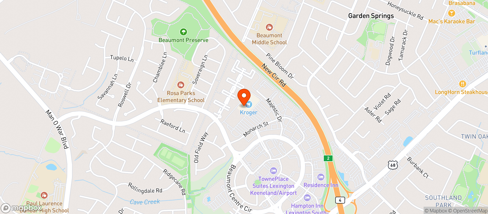 Map showing Kroger