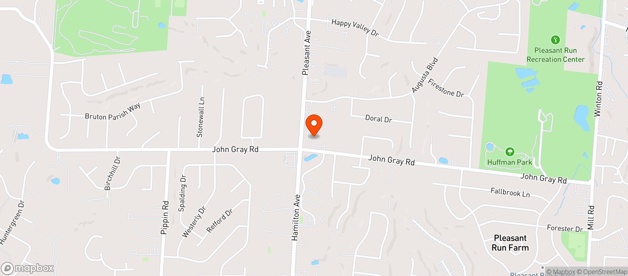 Map showing Door Dash