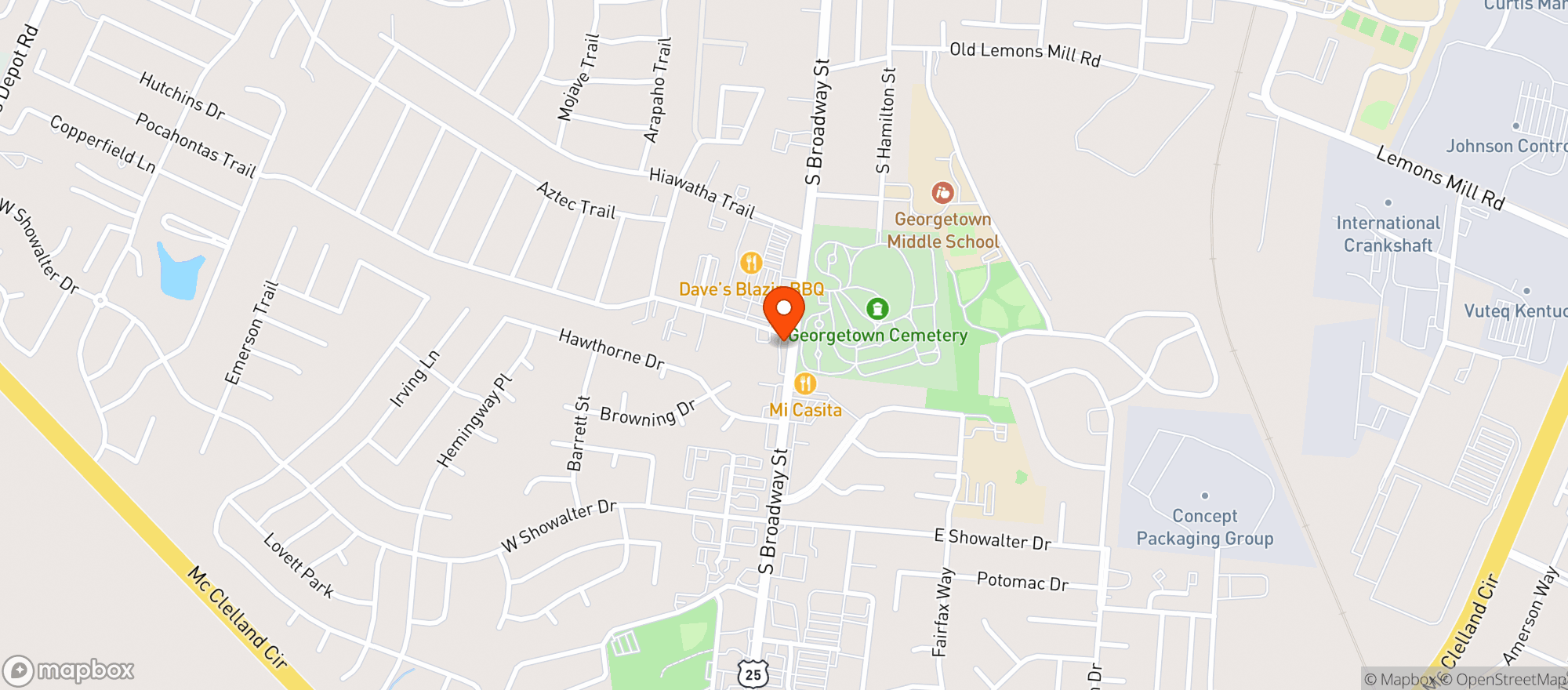 Map showing Georgetown Liquor