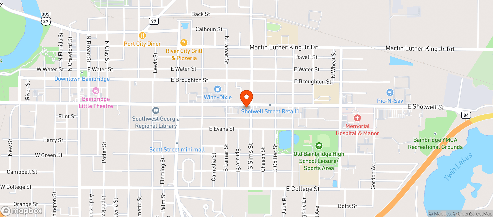 Map showing Stop N Shop