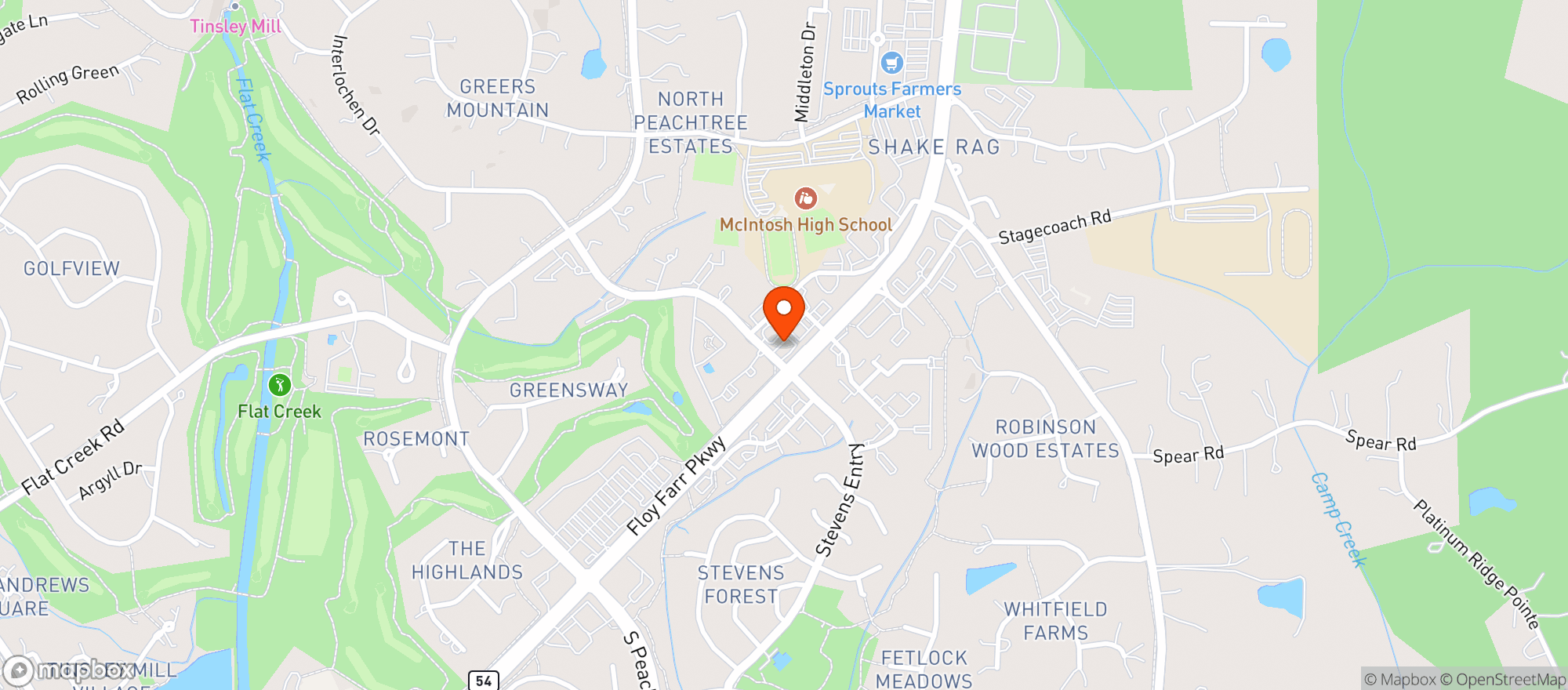 Map showing Shop At Stevens Entry