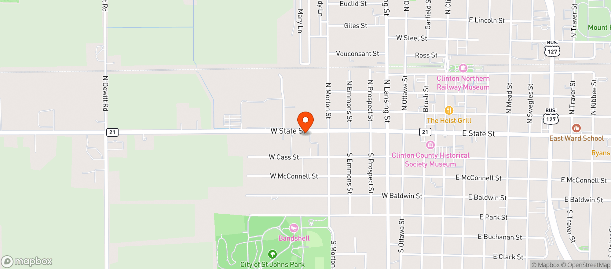 Map showing Quik Stop