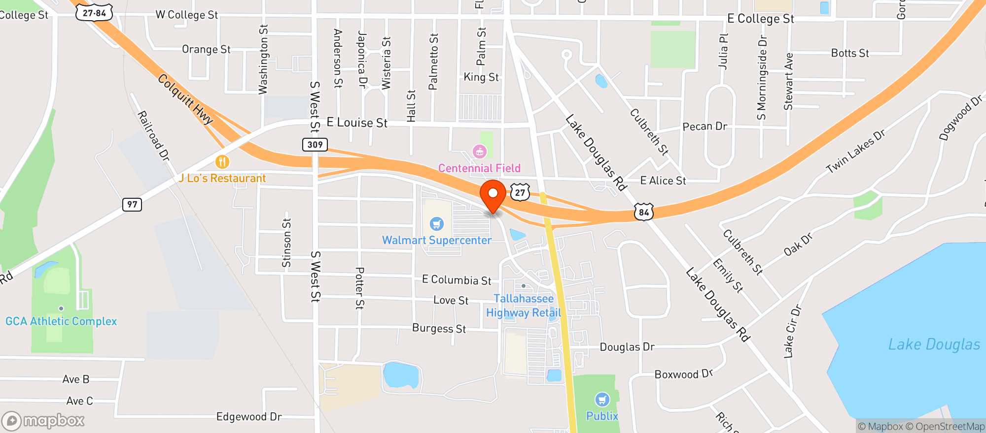 Map showing Walmart Supercenter
