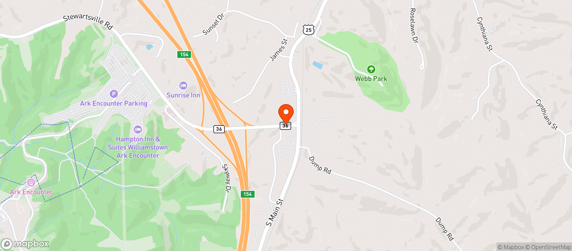 Map showing Mustangs Liquor