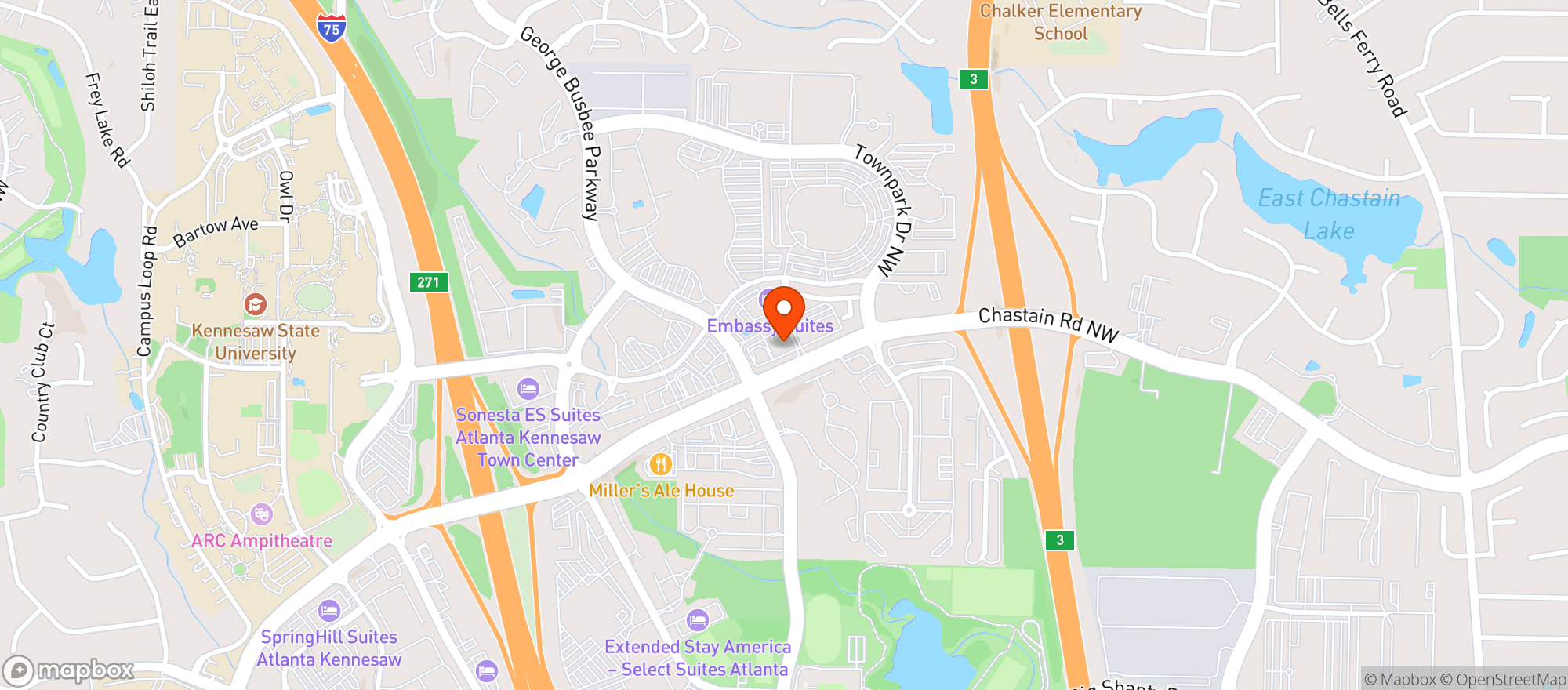 Map showing TACO MAC KENNESAW